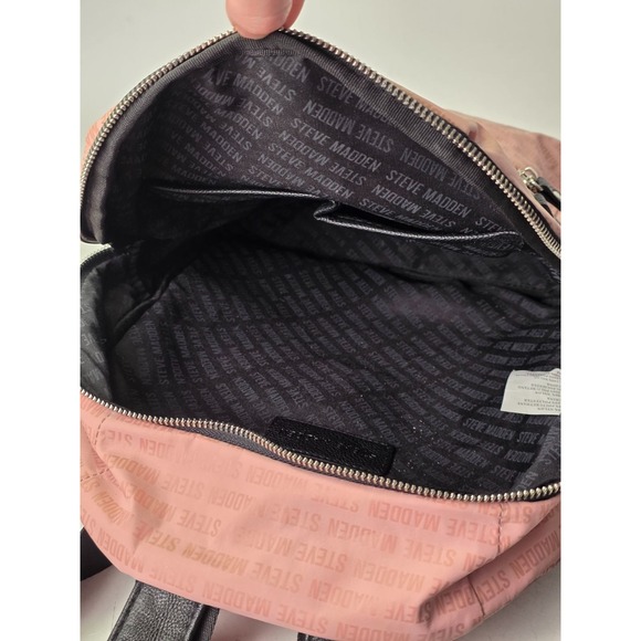 Steve Madden Women's Backpack Pink Black For School Nylon Bag - Picture 12 of 14